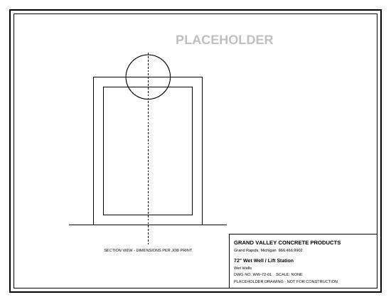 Thumbnail of drawing WW-72-01, 72" Wet Well / Lift Station